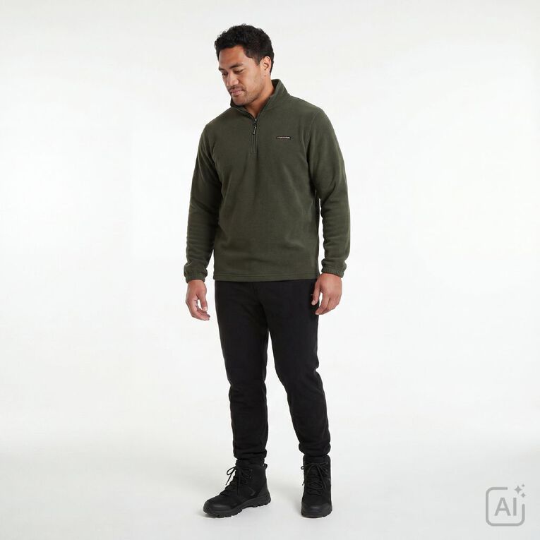 Back Country Adults' 1/4 Zip Fleece Sweater, Green Dark, hi-res