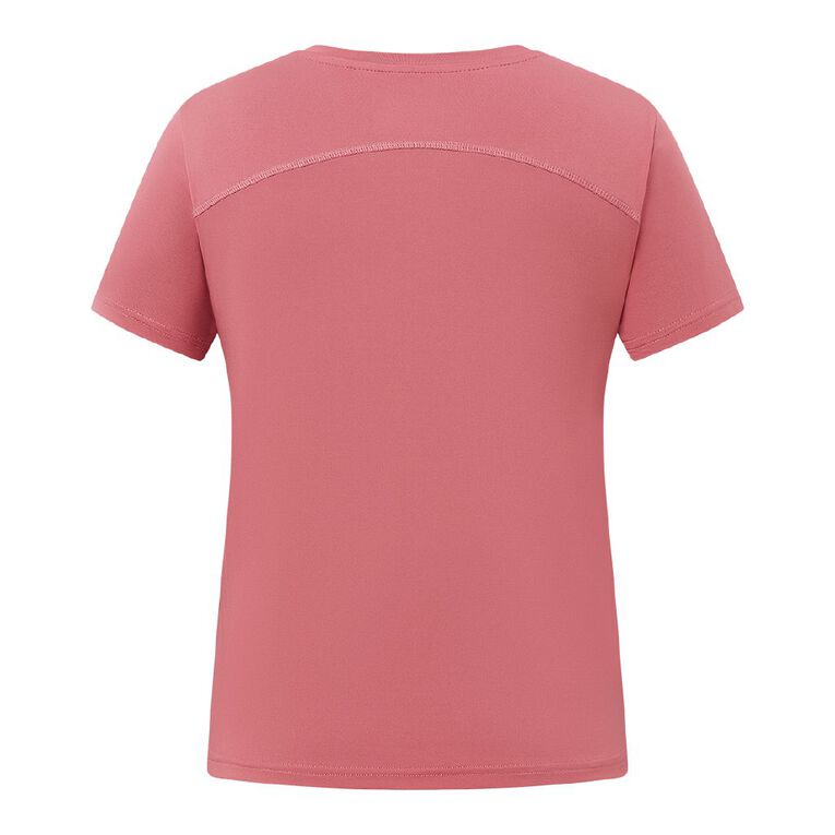 Active Intent Women's Short Sleeve Panel Tee, Red Mid, hi-res