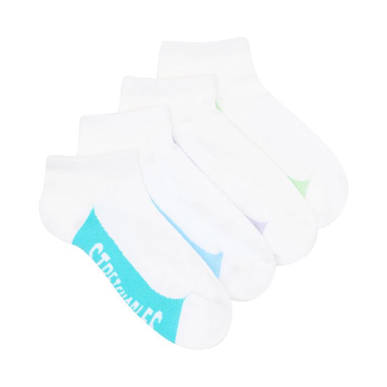 Rio Women's Stretchables Low Cut Socks 4 Pack, White, hi-res