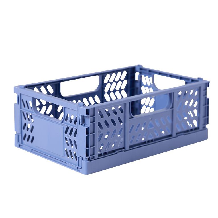 Living & Co Small Foldable Storage Crate Blue, , hi-res