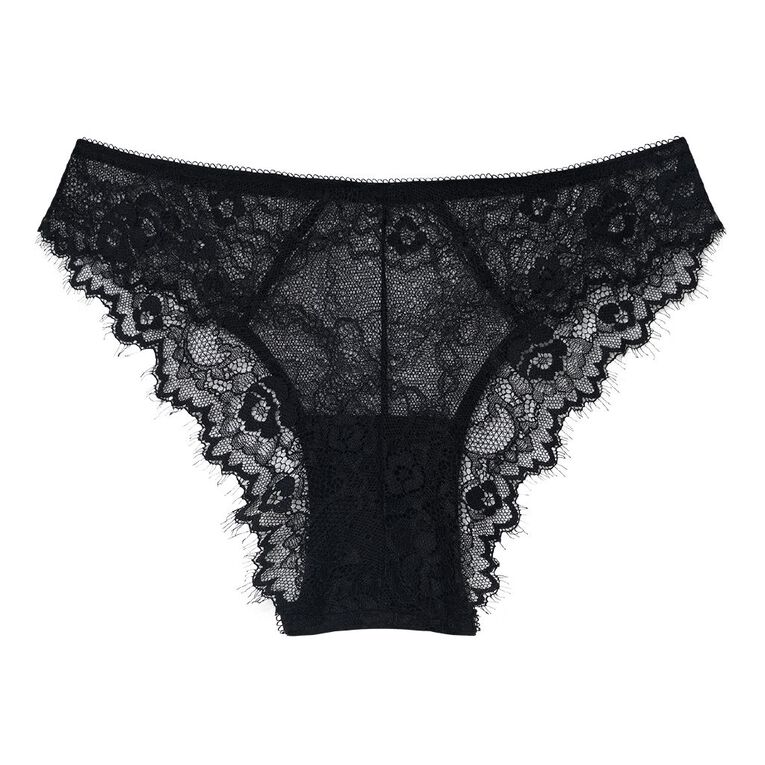 H&H Women's Ribbons Skimpy Briefs, Black, hi-res