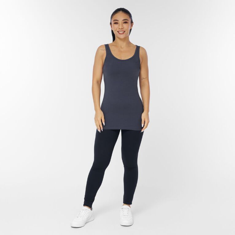 H&H Women's Stretch Longline Tank, Blue Dark, hi-res