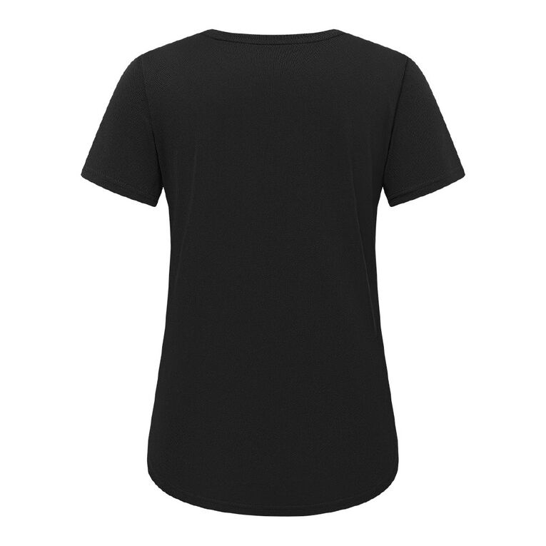Active Intent Women's Supporter Crew Mesh Tee, Black, hi-res