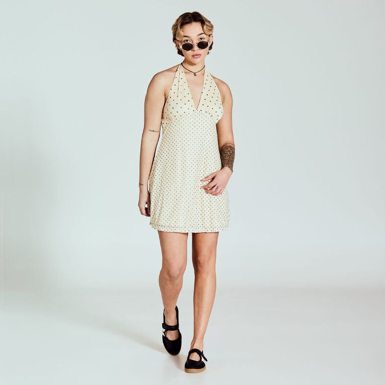 BRDRLESS Pippa Halter Mesh Mini Dress, Yellow Light, hi-res