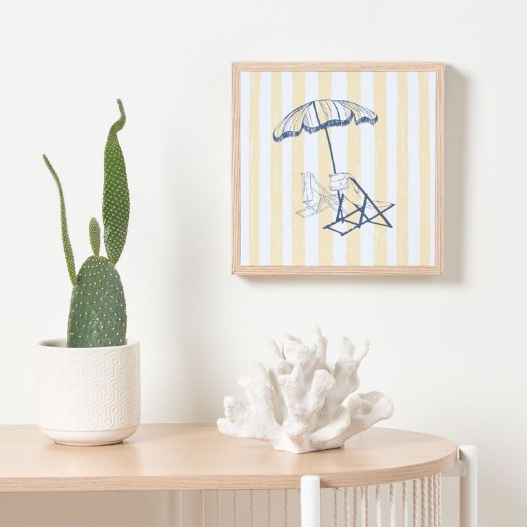 Living & Co Beach Framed Canvas 25 x 25cm, , hi-res