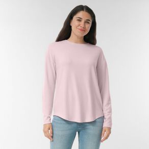 H&H Women's Brushed Fleece Drop Shoulder Top