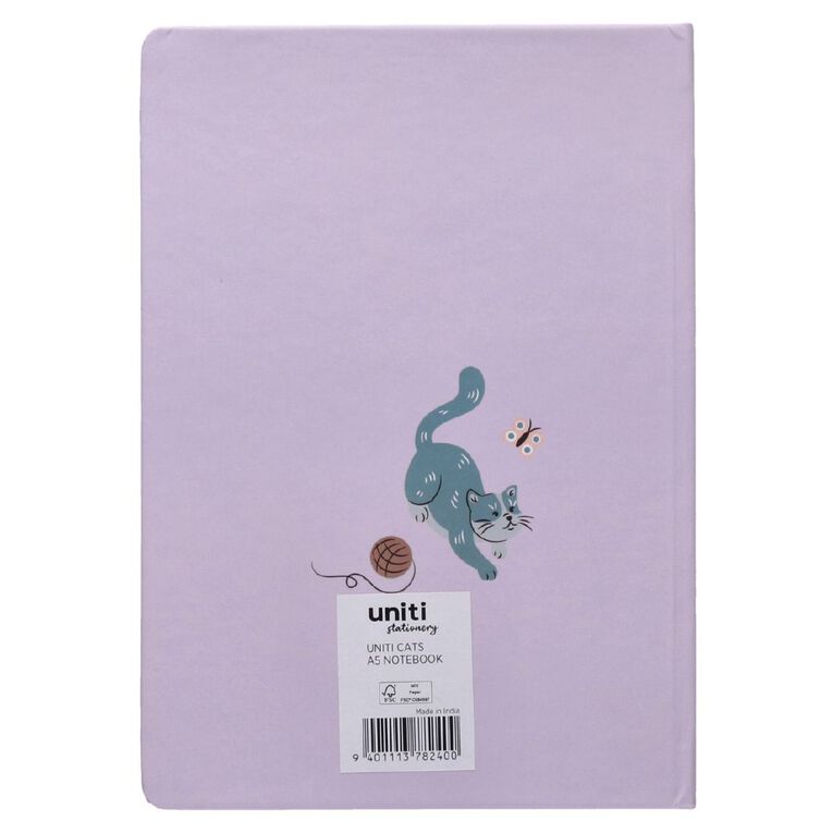 Uniti Stationery Cats Notebook A5, , hi-res