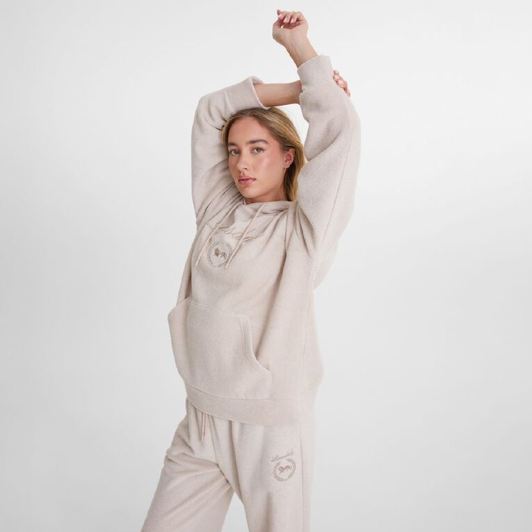 Lonsdale Women's Soho Boucle Hoodie, Brown Light, hi-res