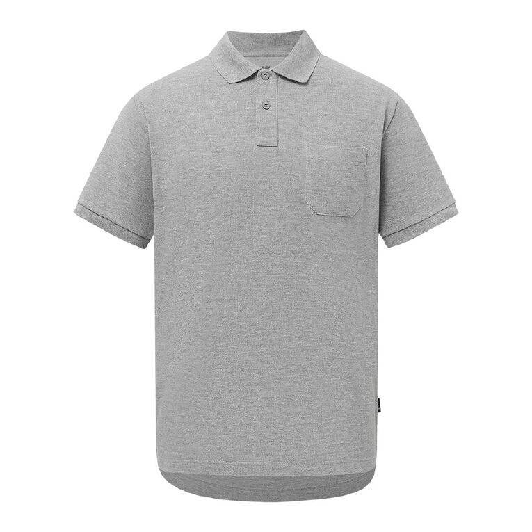 H&H Men's Pique Polo, Grey Marle, hi-res