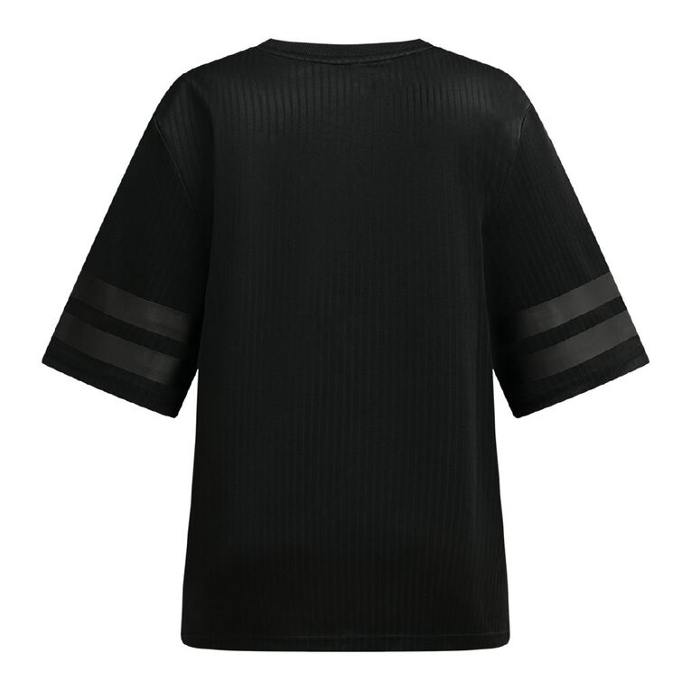 H&H Women's Short Sleeve Stripe Sports Tee, Black, hi-res