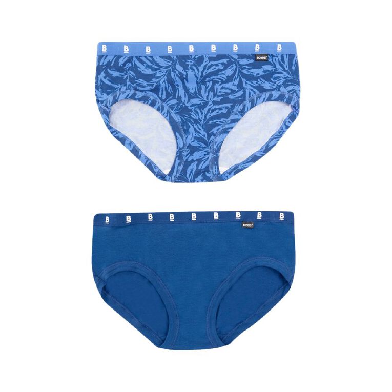 B FOR BONDS Women's Midi Briefs 2 Pack, Blue Mid, hi-res
