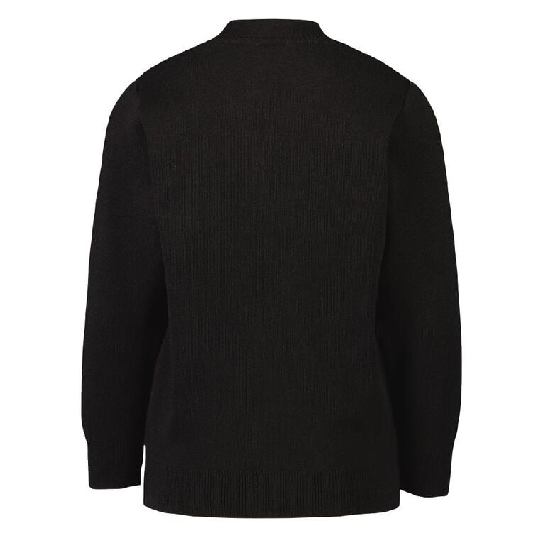 Schooltex Flaxmere College Jersey with Embroidery, Black, hi-res