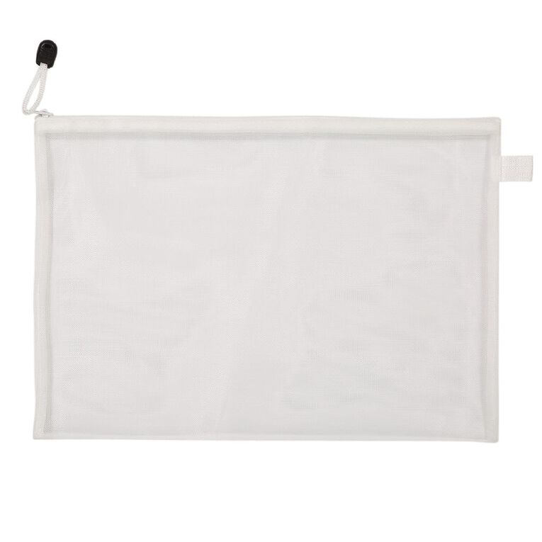 WS Flat Mesh Pencil Case White, , hi-res