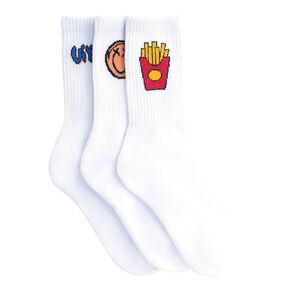 H&H Boys' Mixed Sport Crew Socks 3 Pack