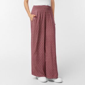 H&H Women's Shirred Waist Wide Leg Pants