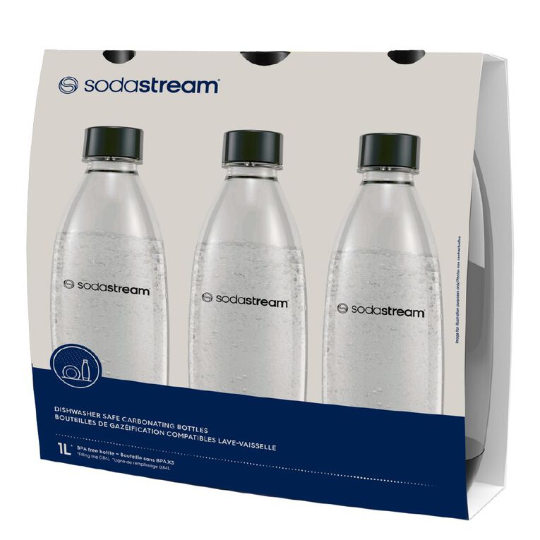 Sodastream Dishwasher Safe 3 Pack Fuse Bottle 1L, , hi-res