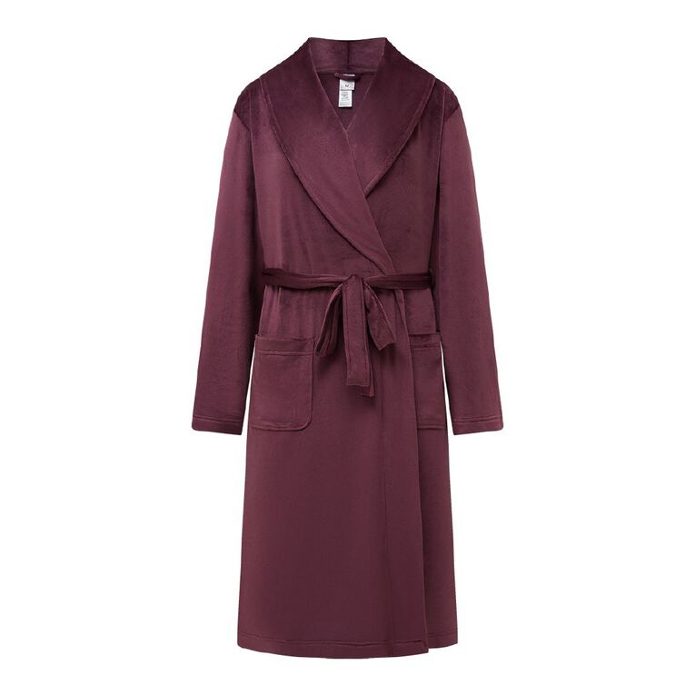 H&H Women's Mink Robe, Red Mid, hi-res
