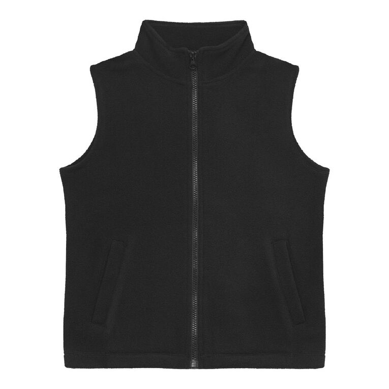 Young Original Microfibre Zip-Thru Vest, Black, hi-res