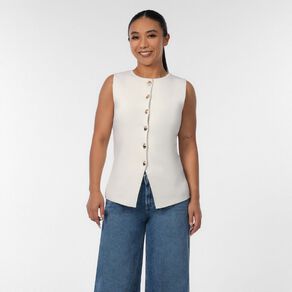 H&H Women's Sleeveless Button Through Vest