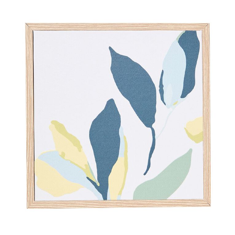 Living & Co Leaves Framed Canvas 25 x 25cm, , hi-res