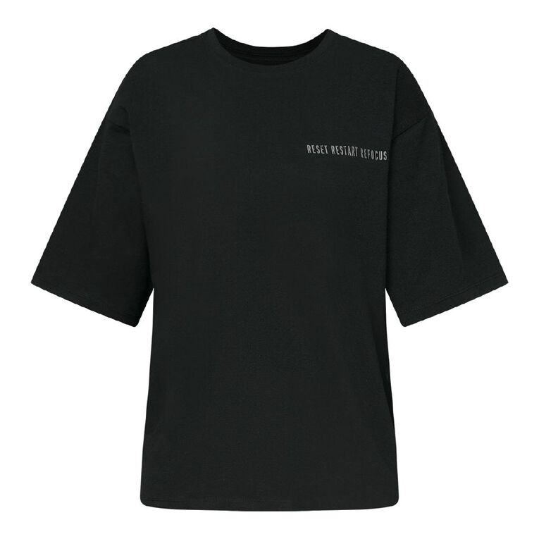 Active Intent Women's Oversized Tee, Black, hi-res