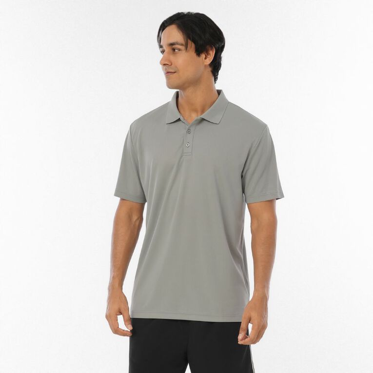 Active Intent Men's Cooldry Polo, Grey, hi-res