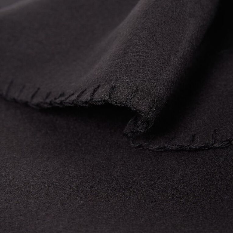 Living & Co Polar Fleece Throw Black 127cm x 152cm, , hi-res