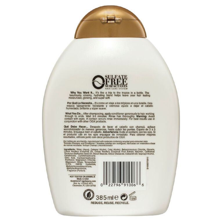 OGX Coconut Milk Conditioner 385ml, , hi-res