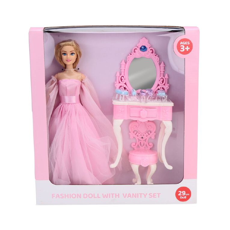 Fashion Doll With Vanity Set, , hi-res