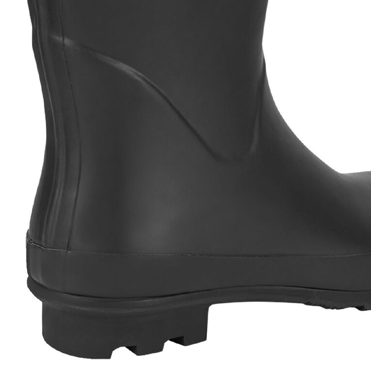 H&H Women's Classic 3/4 Length Gumboots, Black, hi-res
