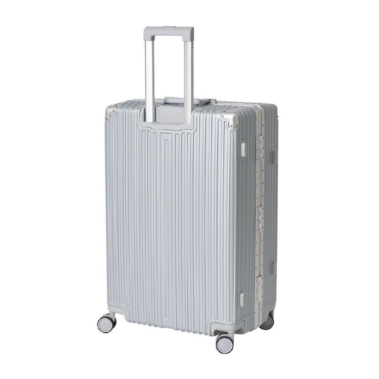 Living & Co Hard Textured Suitcases 2 Piece Set Silver, , hi-res