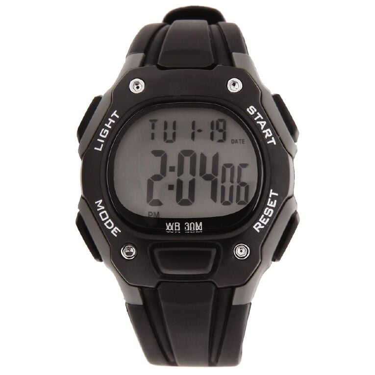 Active Intent Men's Sports Digital Watch Black/Grey, , hi-res