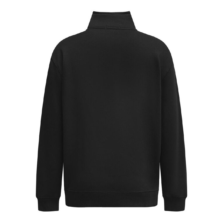 H&H Men's heavyweight Quater Zip Sweat, Black, hi-res