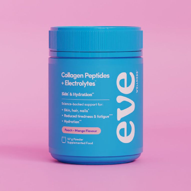 Eve Wellness Collagen Pep Electrolytes Peach Mango 137g, , hi-res