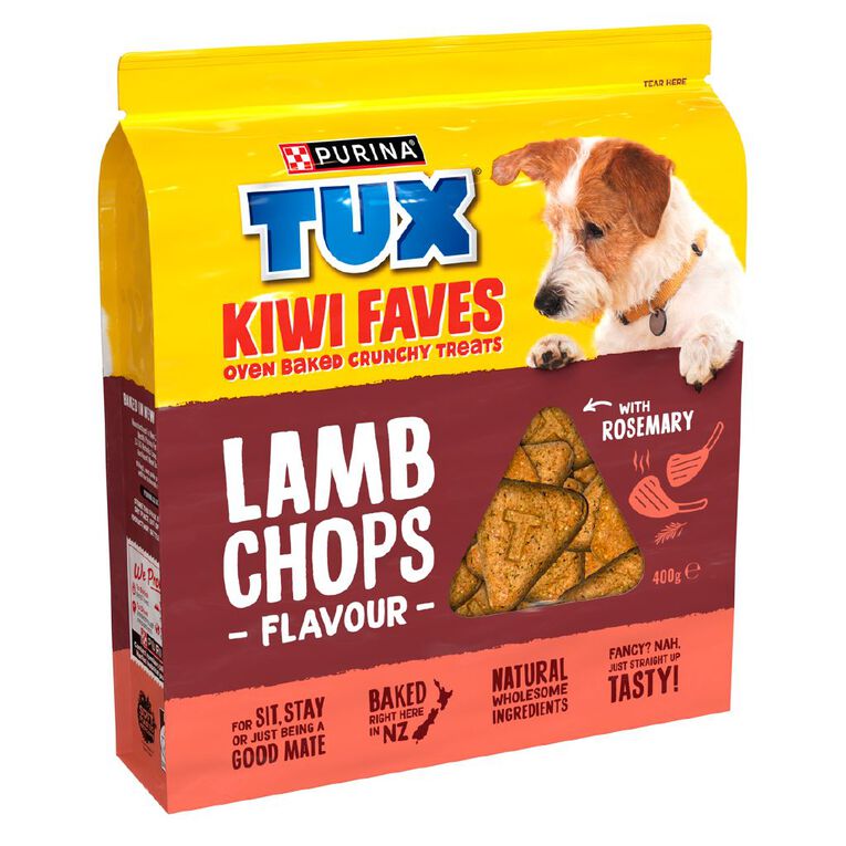 TUX Kiwi Faves Baked Lamb Chops Flavour Dog Treats 400g, , hi-res