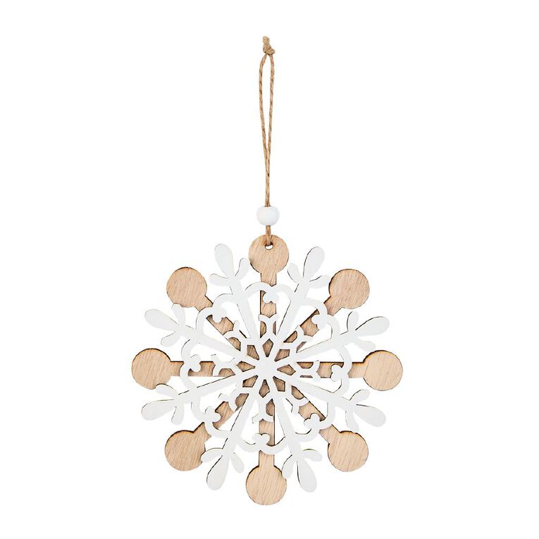 Wonderland Snowflake Christmas Tree Decoration 12.5cm Assorted, , hi-res