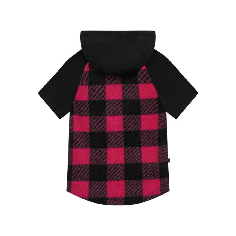 Back Country Kids' Fleece Short Sleeve Hoodie, Black CONTRAST, hi-res