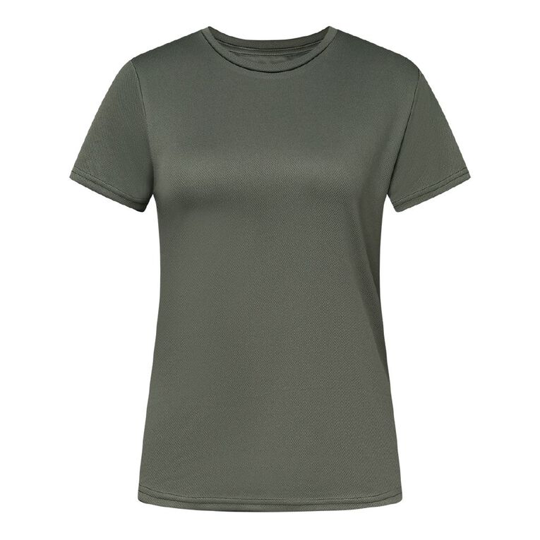 Active Intent Women's Active Mesh Crew Tee, Green Mid, hi-res