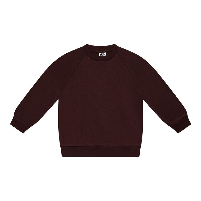 Young Original Plain Raglan Crew Sweat, Red Mid, hi-res