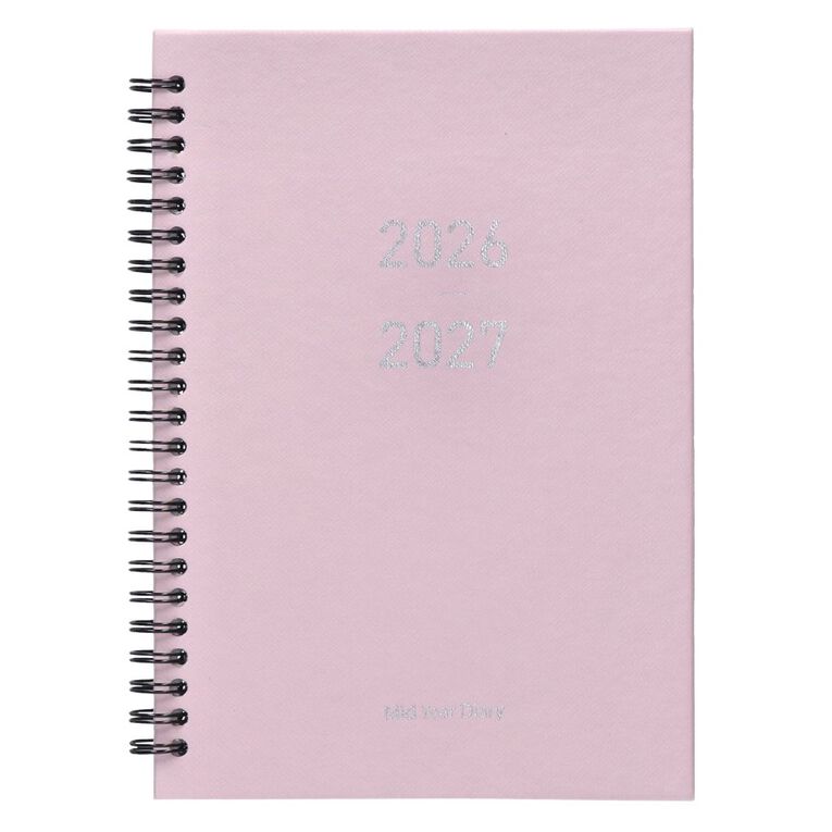 WS Mid Year Diary Week To View A5 26-27 Pink, , hi-res