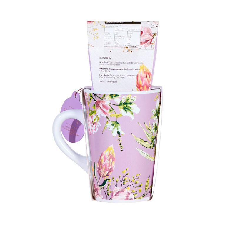 Hot Chocolate Mug and Cocoa Mix Lilac 28g Set, , hi-res