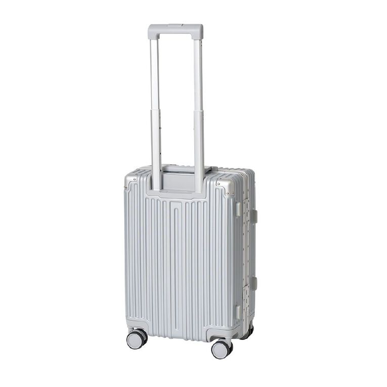 Living & Co Hard Textured Suitcases 2 Piece Set Silver, , hi-res