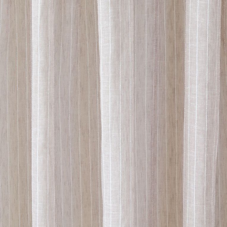 Living & Co Bella Striped Voile Natural 90-180cm Wide/200cm Drop, , hi-res