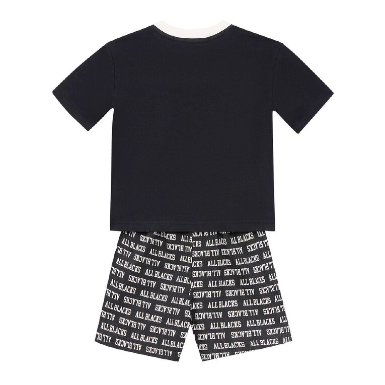 All Blacks Boys' Tee and Short Pyjama Set, Black, hi-res