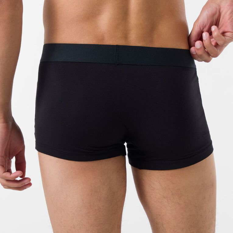 H&H Men's Comfort Trunk 3 Pack, Black, hi-res