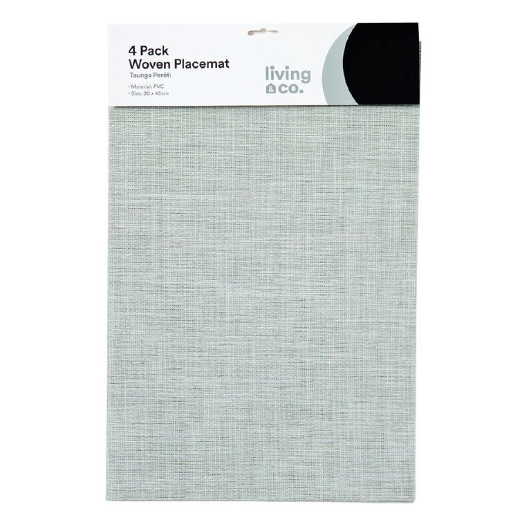 Living & Co Rectangle Woven Placemat 30cm x 45cm Sage 4 Pack, , hi-res