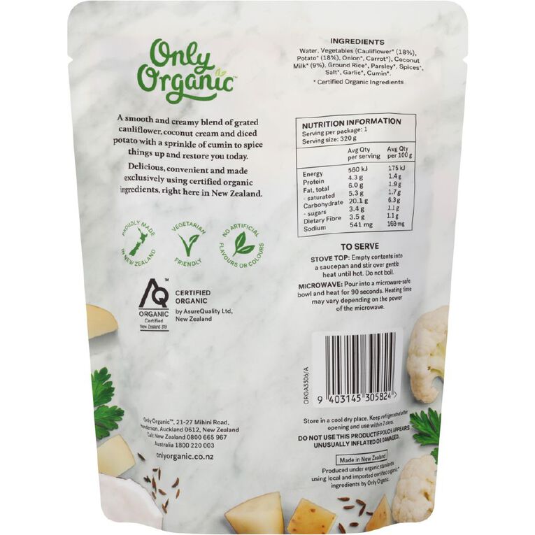 Only Organic Restore Cauliflower & Potato & Cumin Soup, , hi-res