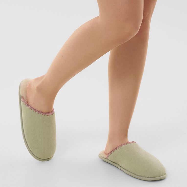 H&H Women's Bindie Scuff Slippers, Green, hi-res
