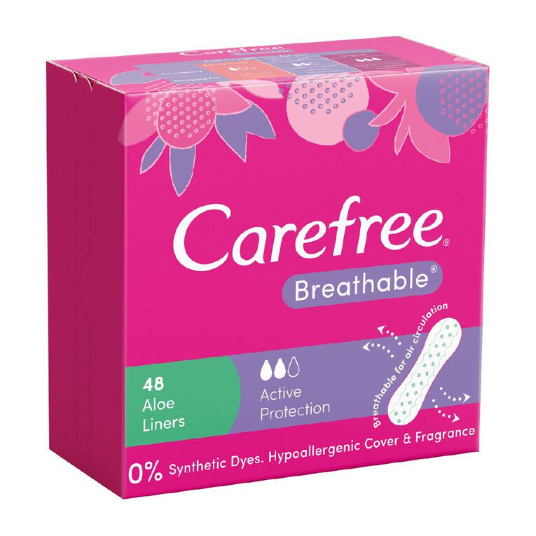 Carefree Breathable Liners Aloe 48 Pack, , hi-res