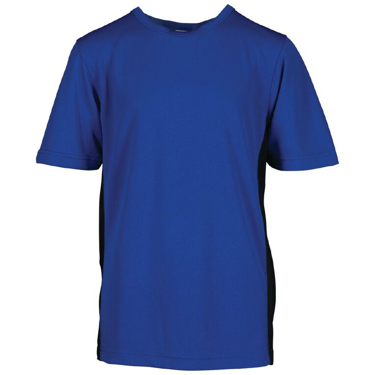 Schooltex Sports Tee, Royal/Black, hi-res